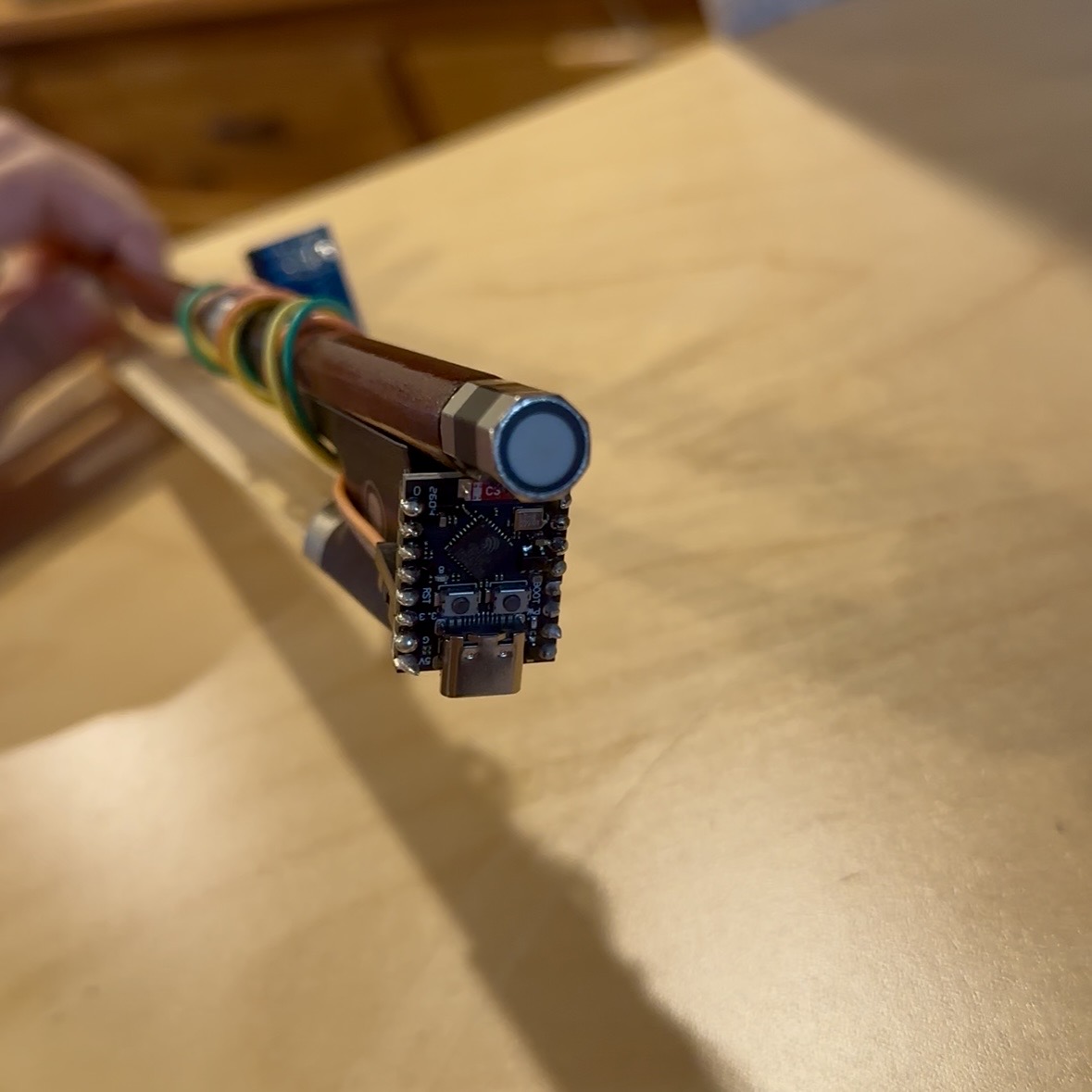 BowTrack IMU prototype back view